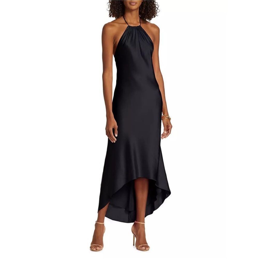 Alice + Olivia Rayni Midi Black Dress Size 6 - Picture 4 of 12